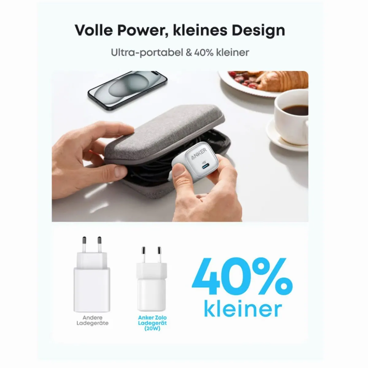 Anker A2699G21 Ladestation, 20 W Leistung, USB Typ-C Anschluss, kompakt 2