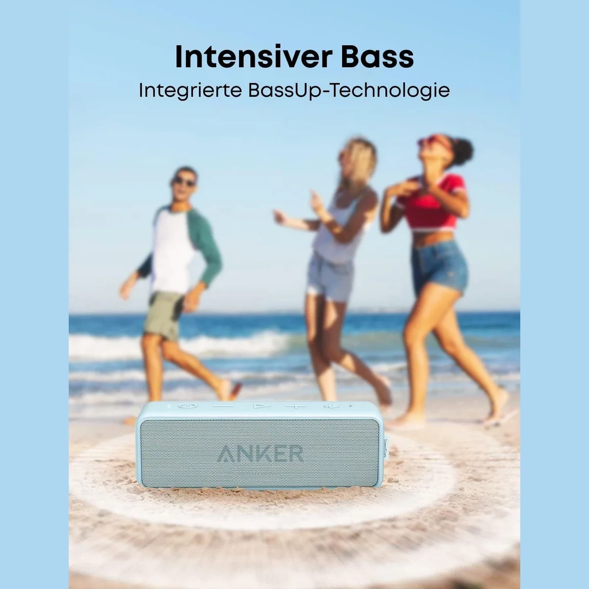 Anker Soundcore 2 Bluetooth Lautsprecher, 24h Akku, IPX7 wasserdicht 2