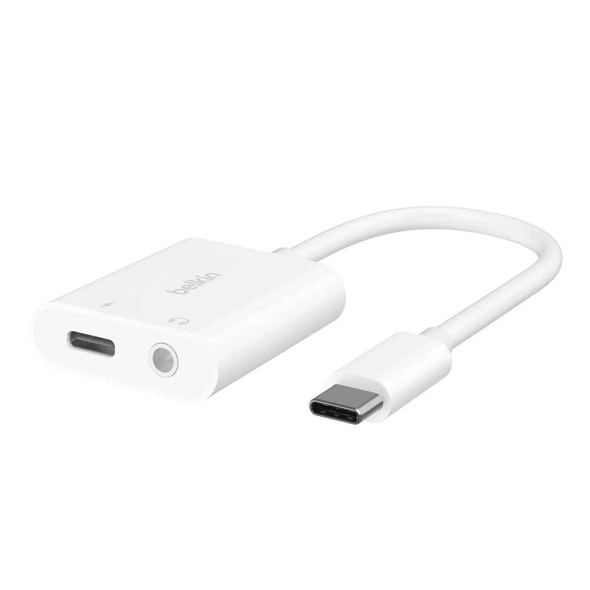 Belkin RockStar 3,5mm-Klinken-Audio- und USB-C-Ladeadapter, USB-PD und Quick Charge 2.0 kompatibel, 4,68 cm