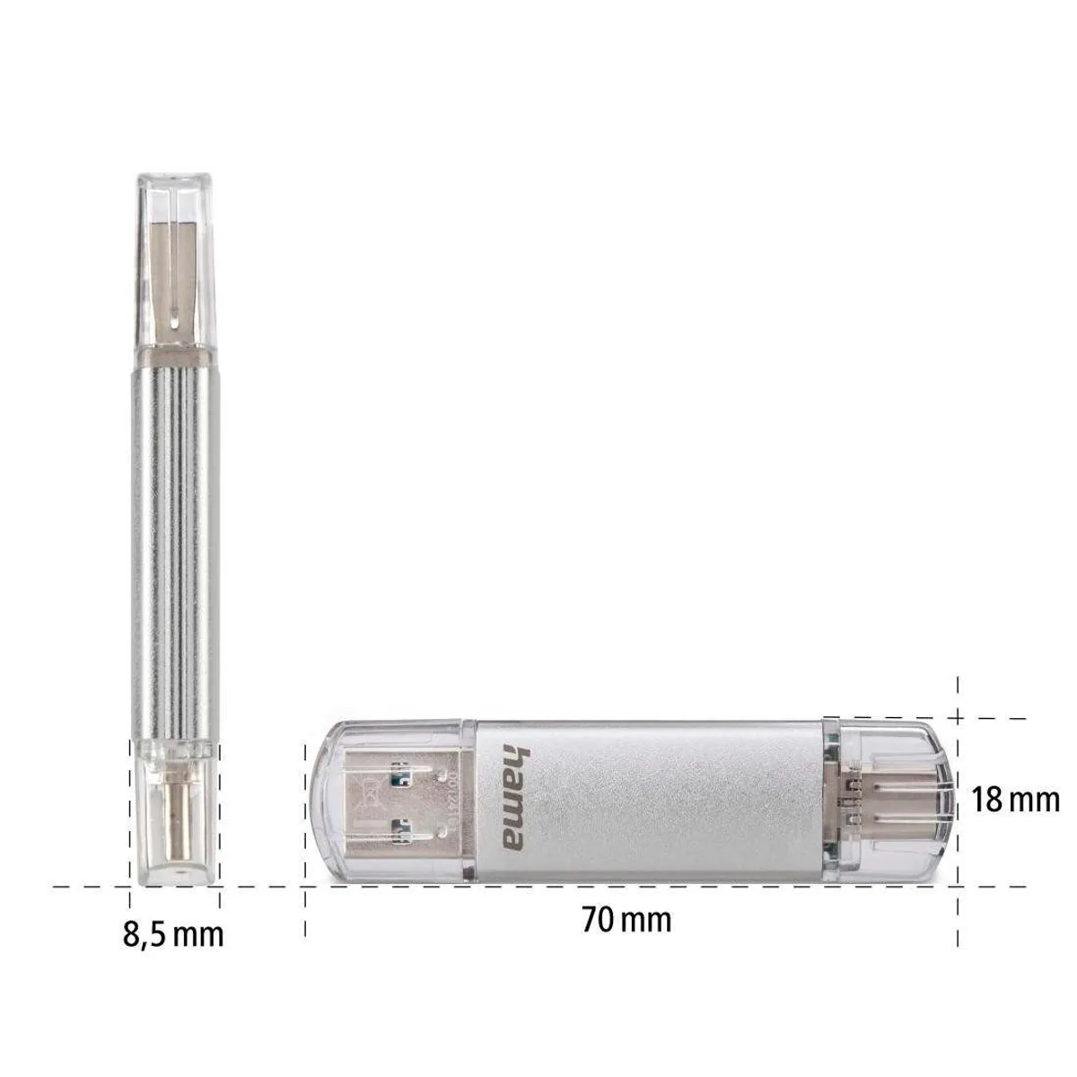 Hama C-Laeta USB-Stick, USB 3.1/3.0, schnelle Übertragung — 16GB-256GB, Typ-C und USB-A 5