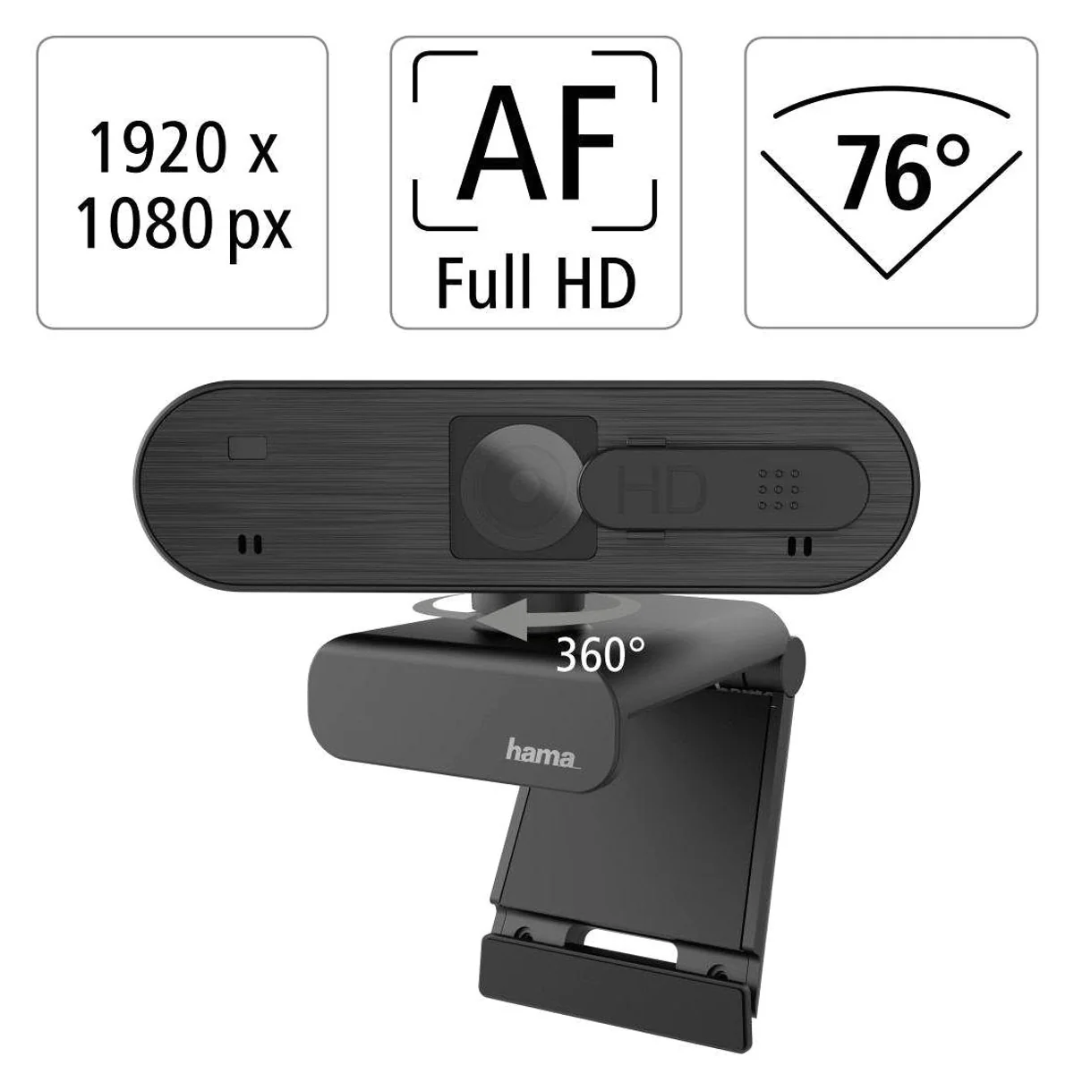 Hama C-600 Pro Webcam, Full HD, integriertes Mikrofon, Plug & Play 4