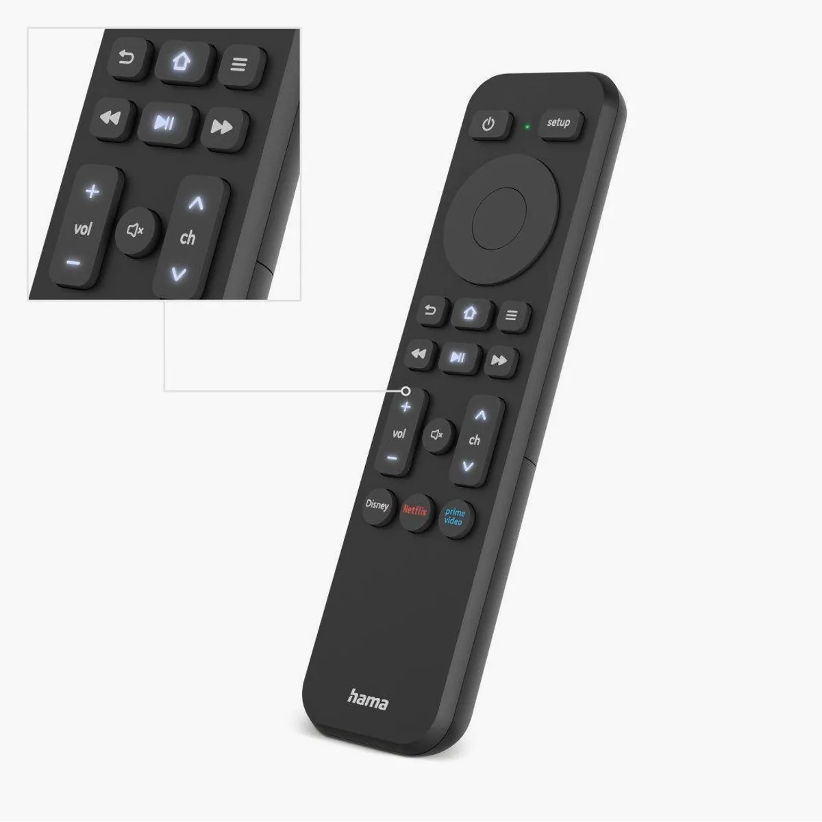 Hama Universal Fernbedienung, 10m Reichweite, Infrarot, für TV & Smart TV 2