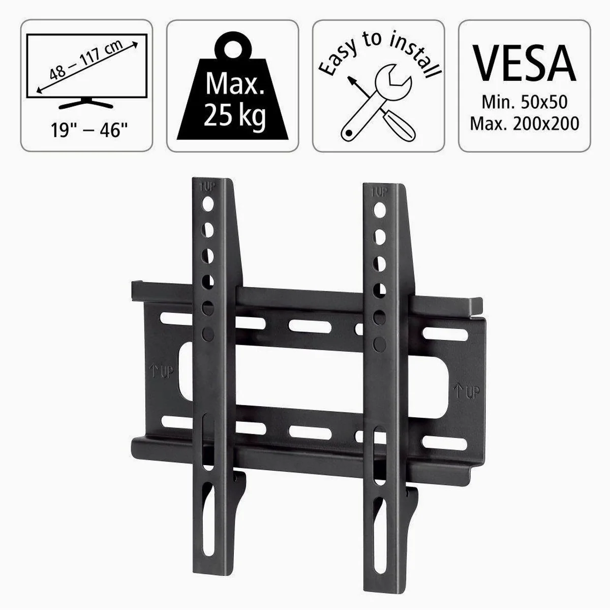 Hama TV-Wandhalterung, für 48-127 cm, Traglast 25 kg, VESA 200x200 2