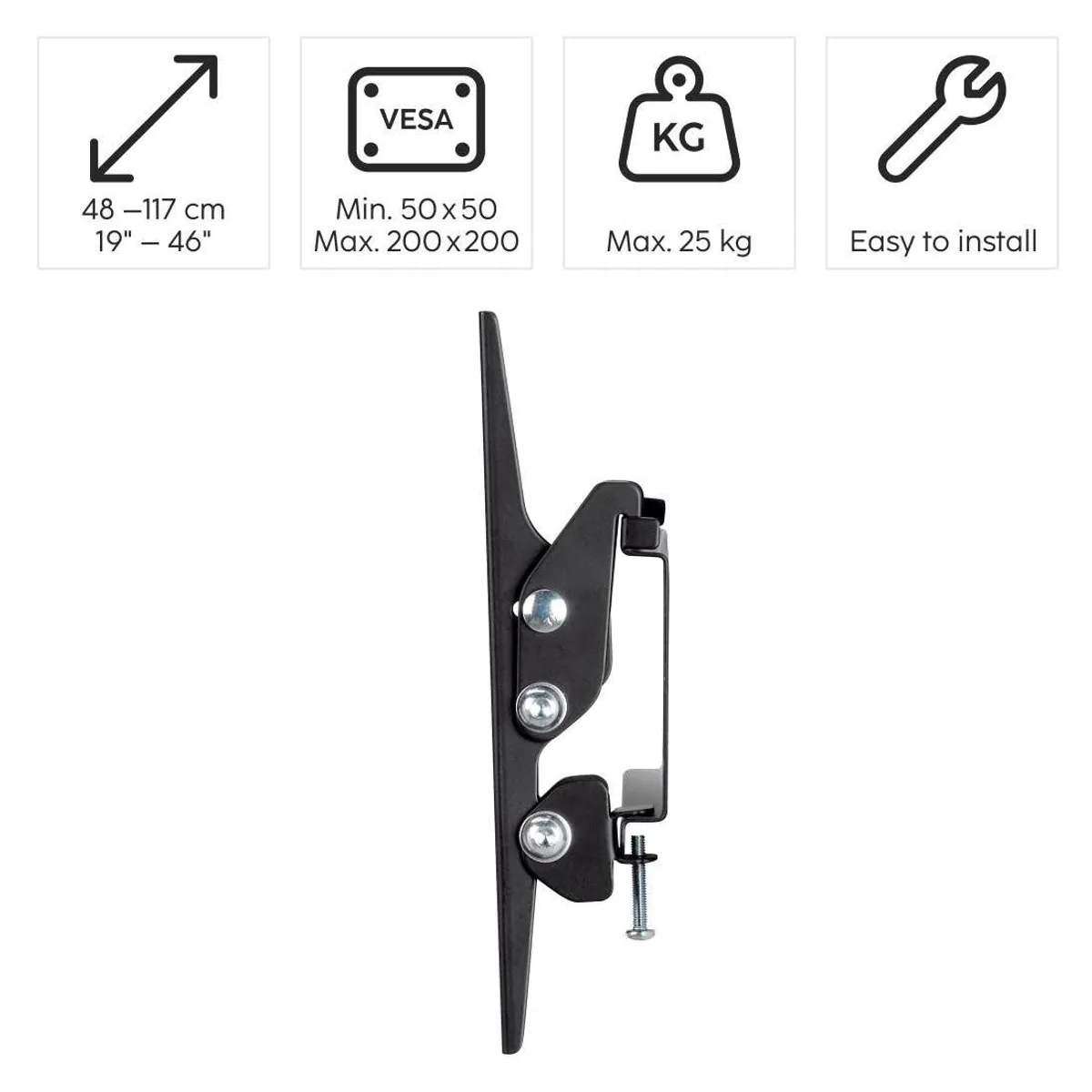 Hama TV-Wandhalterung neigbar, Traglast 25 kg, 48-117 cm (19"-46") 5