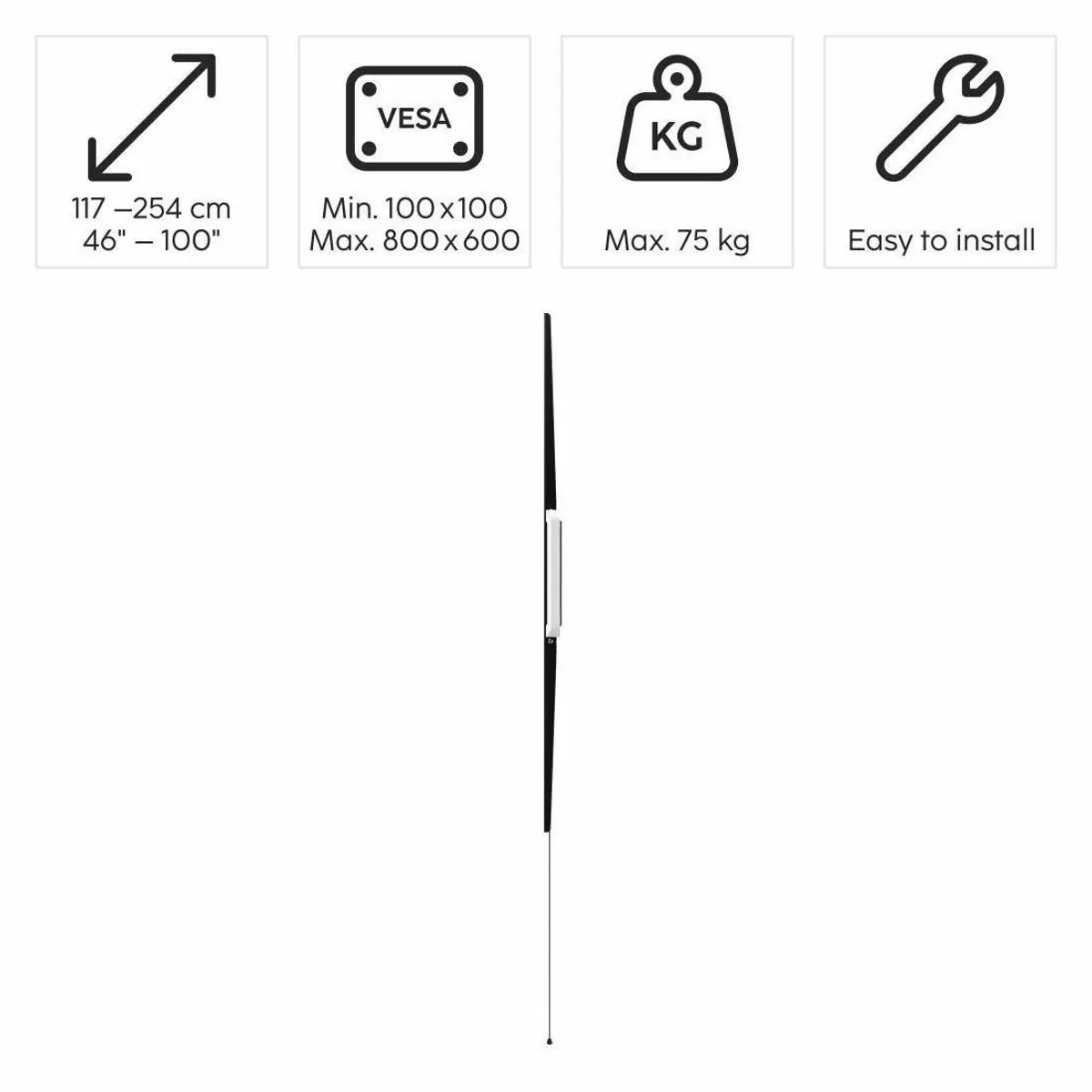 Hama TV-Wandhalterung starr, max. Traglast 75 kg, für 46"-100" TVs 3