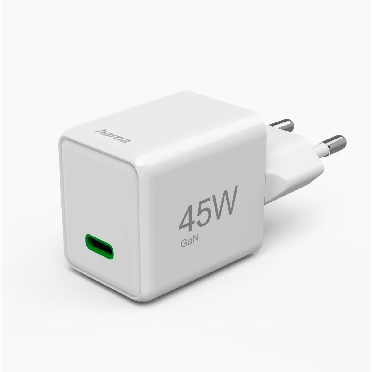 Hama Schnellladegerät, 45 W, USB-C, PD/QC, kompakt 3,8 x 3,0 x 3,6 cm