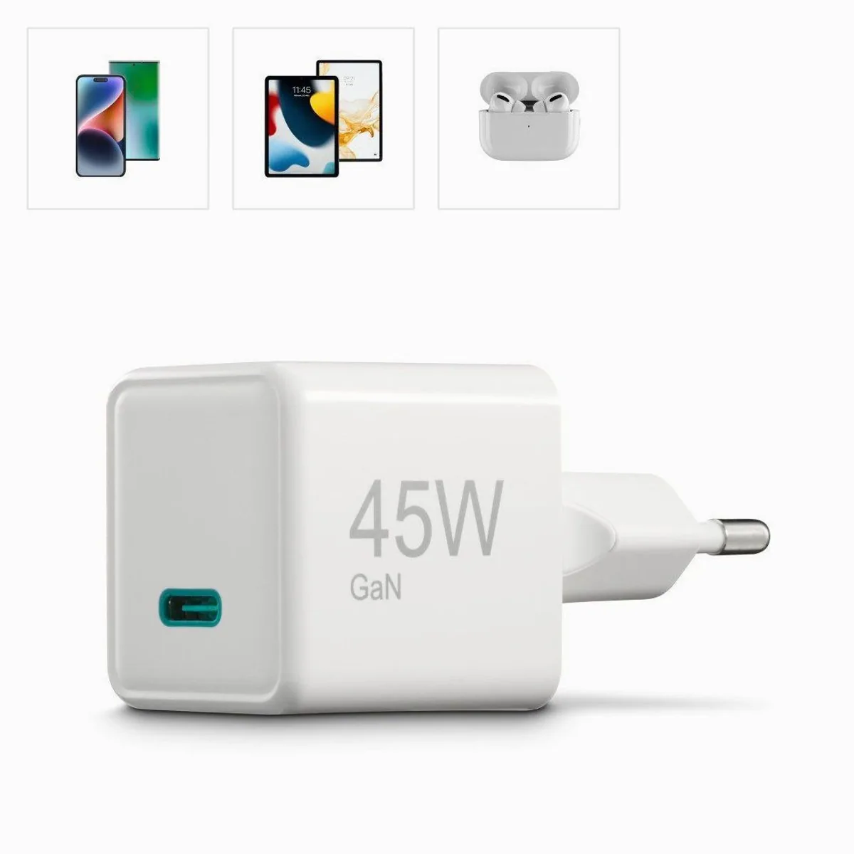 Hama Schnellladegerät, 45 W, USB-C, PD/QC, kompakt 3,8 x 3,0 x 3,6 cm 2