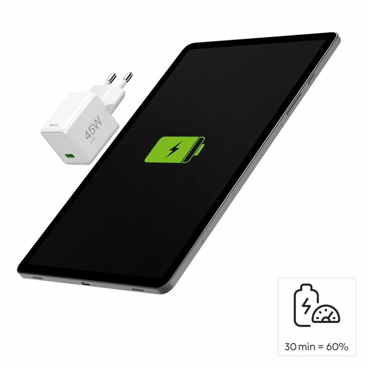 Hama Schnellladegerät, 45 W, USB-C, PD/QC, kompakt 3,8 x 3,0 x 3,6 cm 5