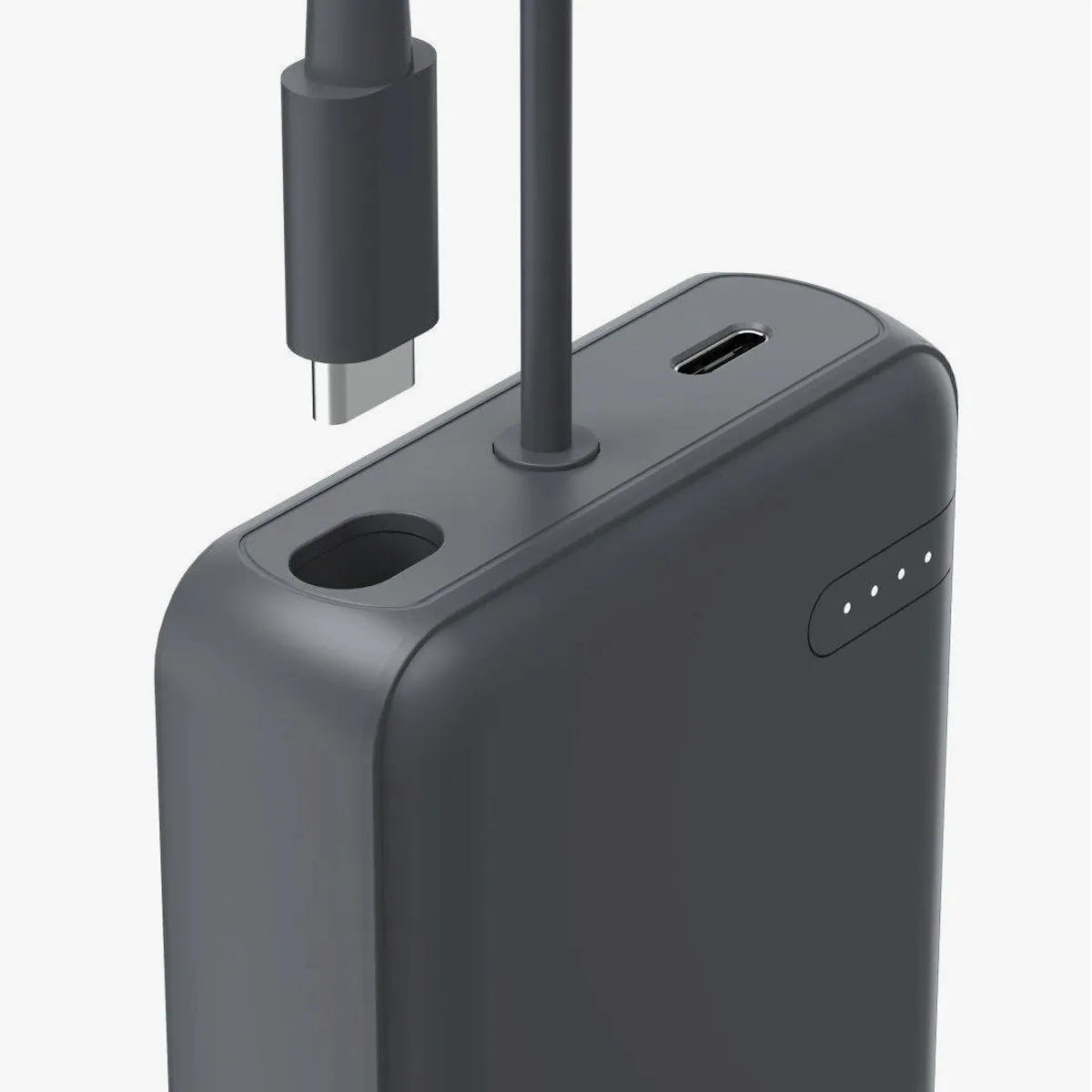 Hama Powerbank 10000 mAh, integriertes USB-C-Kabel, Fast Charge, grau 4