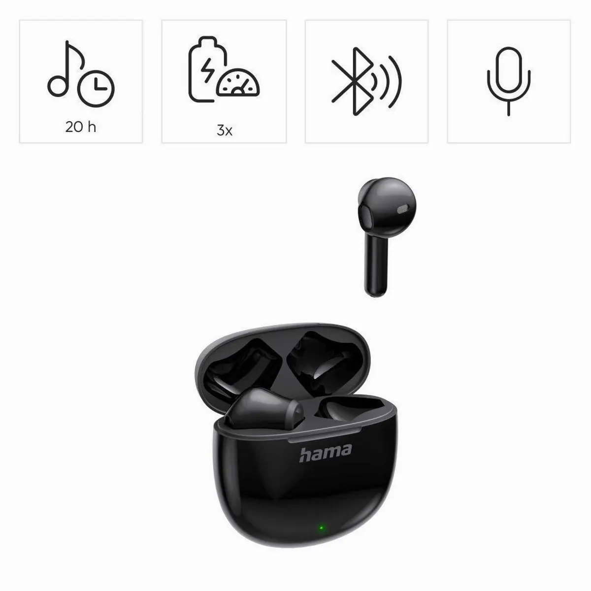 Hama Action One True Wireless Bluetooth-Kopfhörer, Sprachsteuerung, Touch-Control 3