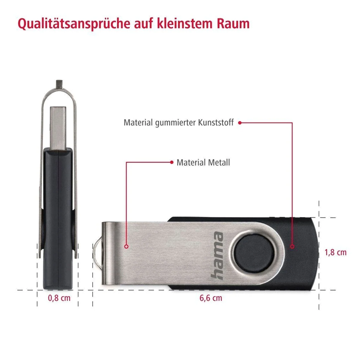 Hama Rotate USB-Stick, 16-128 GB, bis zu 15 MB/s Lesegeschwindigkeit 3